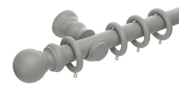 Hallis Honister 35mm Truffle Wooden Curtain Pole - Curtain Poles Emporium