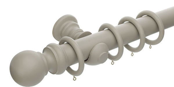 Hallis Honister 50mm Cafe Latte Wooden Curtain Pole - Curtain Poles Emporium