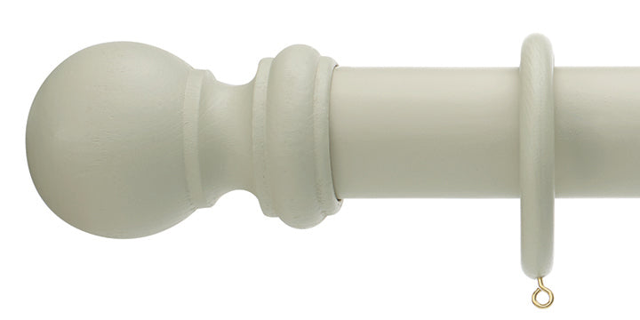 Hallis Honister 50mm French Grey Wooden Curtain Pole - Curtain Poles Emporium