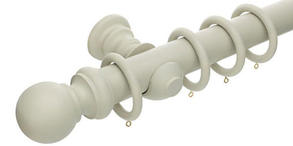 Hallis Honister 50mm French Grey Wooden Curtain Pole - Curtain Poles Emporium