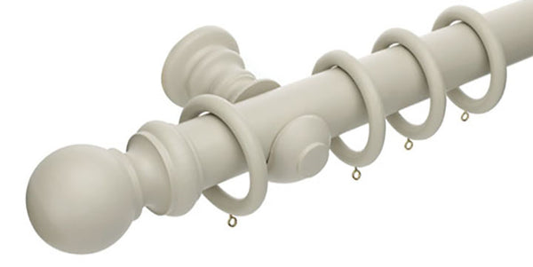 Hallis Honister 50mm Stone Wooden Curtain Pole - Curtain Poles Emporium