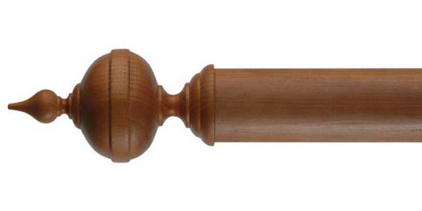 Byron & Byron 67mm Classic Wood Curtain Pole Antique Pine Heathcote Finial - Curtain Poles Emporium