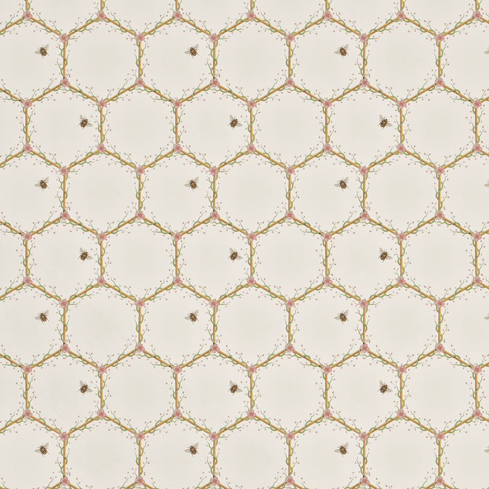 The Chateau Honeycomb Cream Curtain Fabric
