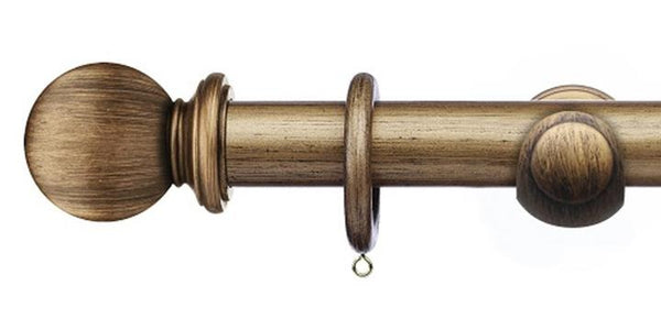 Integra Masterpiece 35mm Black Gold Curtain Pole Ball Finial - Curtain Poles Emporium