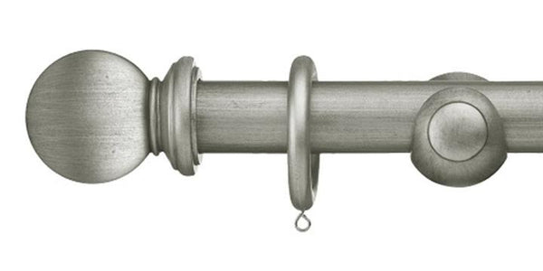 Integra Masterpiece Antique Silver 50mm Curtain Pole Ball Finial - Curtain Poles Emporium