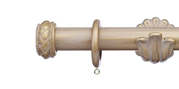 Integra Masterpiece Ornate Bracket Cream Gold 35mm Curtain Pole Byzantine Finial - Curtain Poles Emporium