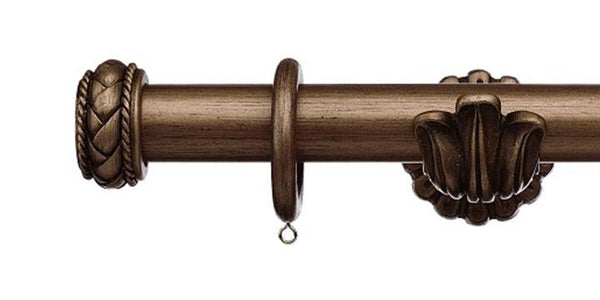 Integra Masterpiece Ornate Bracket Burnished Bronze 35mm Curtain Pole Byzantine Finial - Curtain Poles Emporium