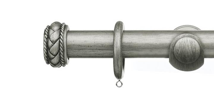 Integra Masterpiece Collection Antique Silver 35mm Curtain Pole Byzantine Finial - Curtain Poles Emporium
