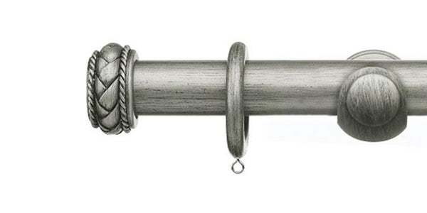 Integra Masterpiece Collection Antique Silver 35mm Curtain Pole Byzantine Finial - Curtain Poles Emporium