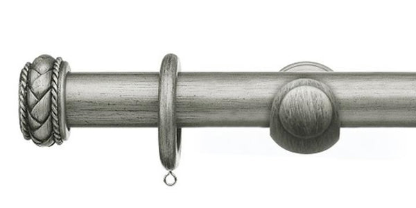 Integra Masterpiece Collection Antique Silver 50mm Curtain Pole Byzantine Finial - Curtain Poles Emporium