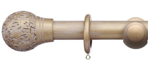 Integra Masterpiece Collection Cream Gold 35mm Curtain Pole Chantilly Finial - Curtain Poles Emporium