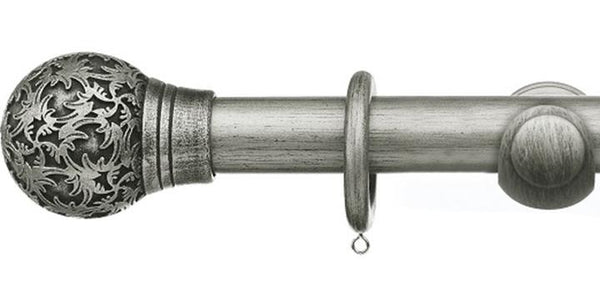 Integra Masterpiece Collection Antique Silver 35mm Curtain Pole Chantilly Finial - Curtain Poles Emporium