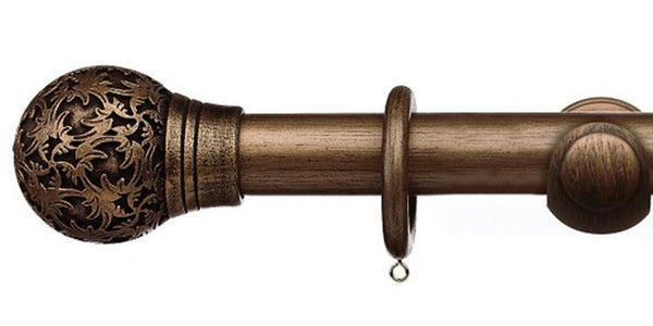 Integra Masterpiece Collection Burnished Bronze 35mm Curtain Pole Chantilly Finial - Curtain Poles Emporium
