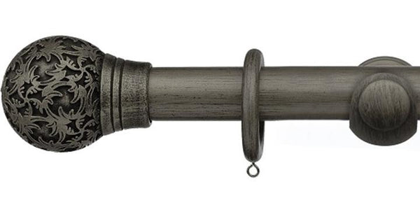 Integra Masterpiece Collection Pewter 35mm Curtain Pole Chantilly Finial - Curtain Poles Emporium
