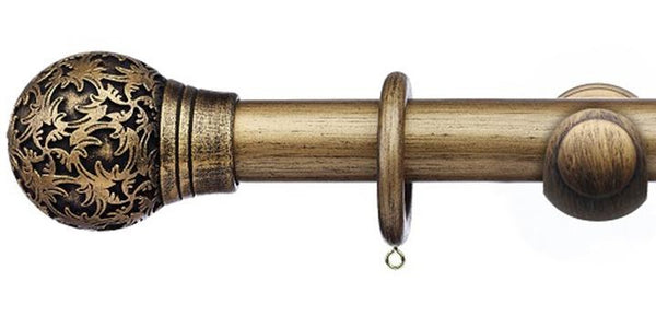 Integra Masterpiece Collection Black Gold 50mm Curtain Pole Chantilly Finial - Curtain Poles Emporium