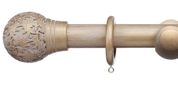 Integra Masterpiece Collection Cream Gold 50mm Curtain Pole Chantilly Finial - Curtain Poles Emporium