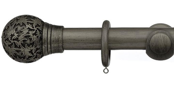Integra Masterpiece Collection Pewter 50mm Curtain Pole Chantilly Finial - Curtain Poles Emporium