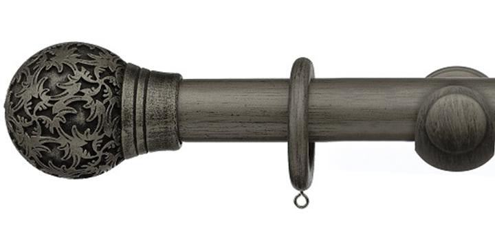 Integra Masterpiece Collection Pewter 50mm Curtain Pole Chantilly Finial - Curtain Poles Emporium