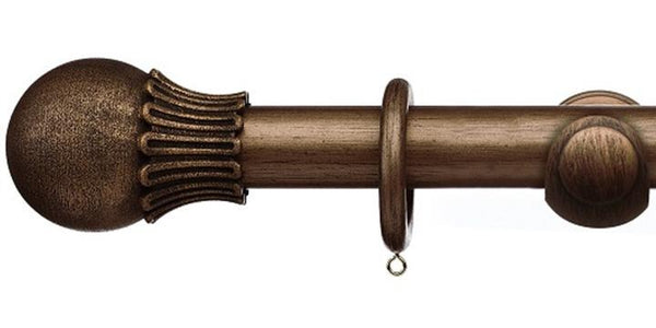 Integra Masterpiece Collection Burnished Bronze 50mm Curtain Pole Elizibethan Orb Finial - Curtain Poles Emporium