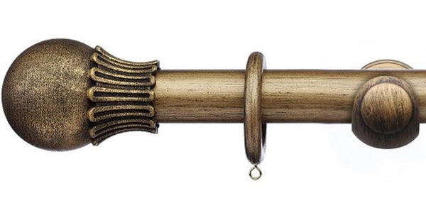 Integra Masterpiece Collection Black Gold 50mm Curtain Pole Elizibethan Orb Finial - Curtain Poles Emporium