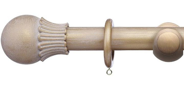 Integra Masterpiece Collection Cream Gold 50mm Curtain Pole Elizibethan Orb Finial - Curtain Poles Emporium