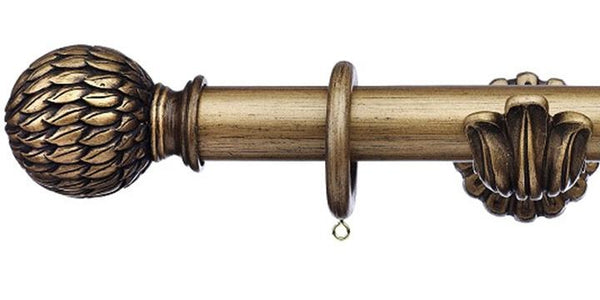 Integra Masterpiece Ornate Black Gold 35mm Curtain Pole Phoenix Finial - Curtain Poles Emporium