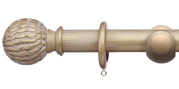 Integra Masterpiece Collection Cream Gold 35mm Curtain Pole Phoenix Finial - Curtain Poles Emporium