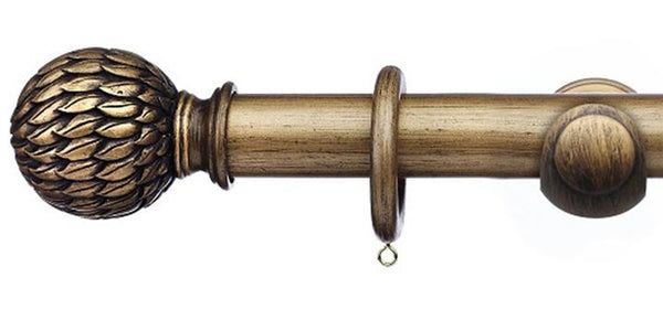 Integra Masterpiece Collection Black Gold 35mm Curtain Pole Phoenix Finial - Curtain Poles Emporium