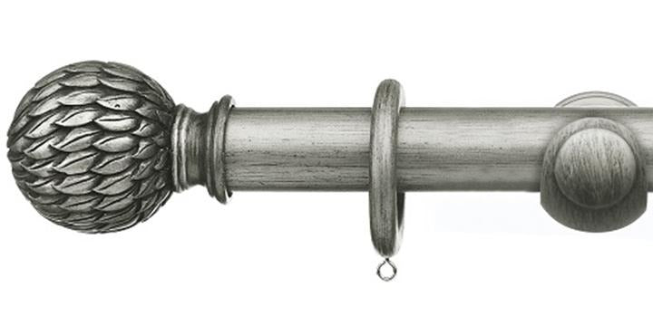 Integra Masterpiece Collection Antique Silver 50mm Curtain Pole Phoenix Finial - Curtain Poles Emporium