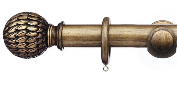 Integra Masterpiece Collection Black Gold 50mm Curtain Pole Phoenix Finial - Curtain Poles Emporium