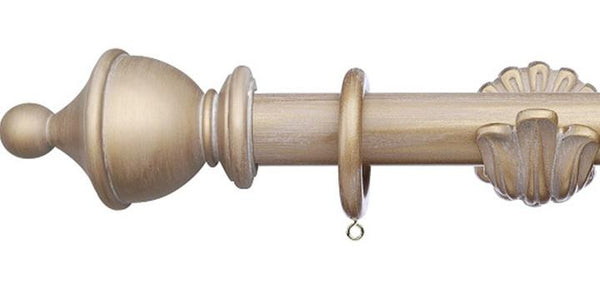 Integra Masterpiece Ornate Bracket Cream Gold 35mm Curtain Pole Urn Finial - Curtain Poles Emporium