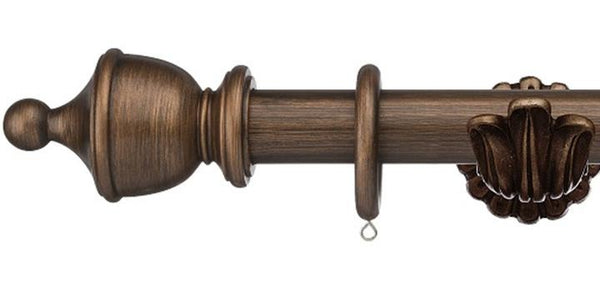 Integra Masterpiece Ornate Bracket Burnished Bronze 35mm Curtain Pole Urn Finial - Curtain Poles Emporium