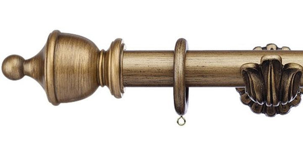 Integra Masterpiece Ornate Bracket Black Gold 35mm Curtain Pole Urn Finial - Curtain Poles Emporium