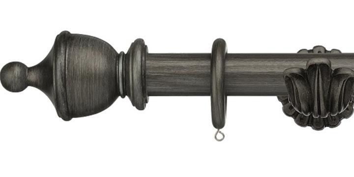 Integra Masterpiece Ornate Bracket Pewter 50mm Curtain Pole Urn Finial - Curtain Poles Emporium