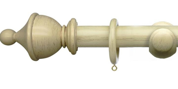 Integra Masterpiece Collection Distressed Cream 35mm Curtain Pole Urn Finial - Curtain Poles Emporium