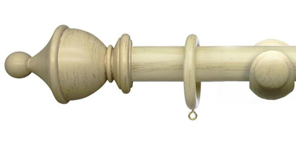 Integra Masterpiece Distressed Cream 50mm Curtain Pole Urn Finial - Curtain Poles Emporium