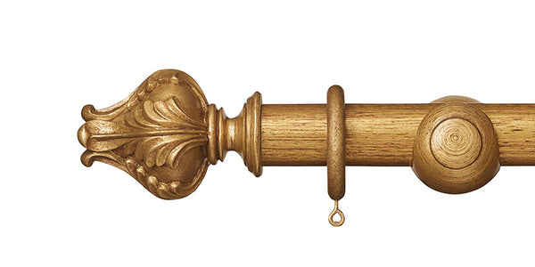 Hallis Museum 35mm Antique Gilt Curtain Pole Vienna Finial