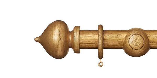 Hallis Museum 35mm Antique Gilt Curtain Pole Florence Finial