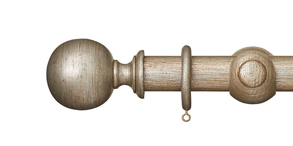 Hallis Museum 35mm Antique Silver Curtain Pole Ball Finial