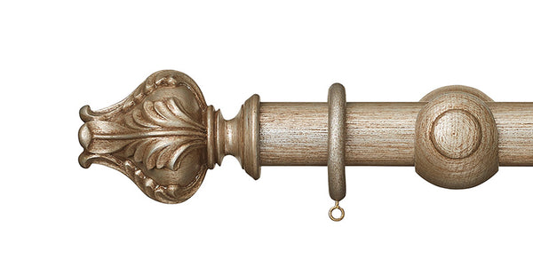 Hallis Museum 35mm Antique Silver Curtain Pole Vienna Finial