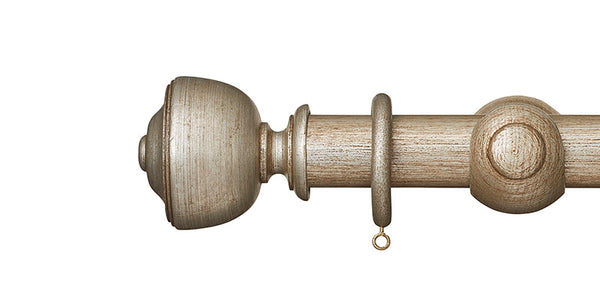 Hallis Museum 35mm Antique Silver Curtain Pole Asher Finial