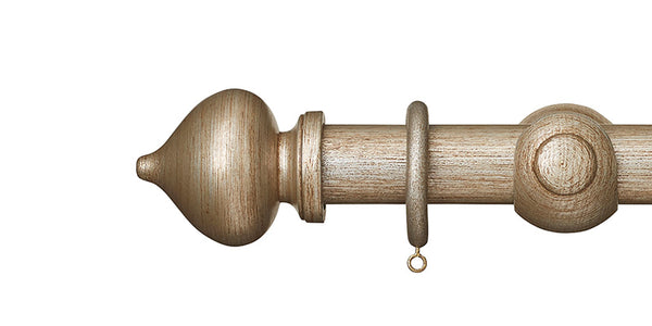 Hallis Museum 35mm Antique Silver Curtain Pole Florence Finial