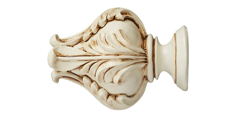 Hallis Museum 35mm Antique White Curtain Pole Vienna Finial