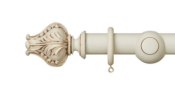 Hallis Museum 35mm Antique White Curtain Pole Vienna Finial