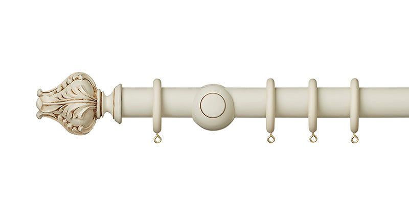 Hallis Museum 35mm Antique White Curtain Pole Vienna Finial