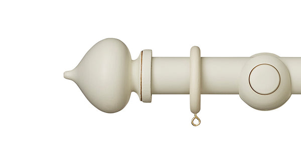 Hallis Museum 35mm Antique White Curtain Pole Florence Finial