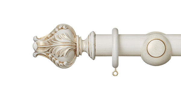 Hallis Museum 35mm Cream and Gold Curtain Pole Vienna Finial
