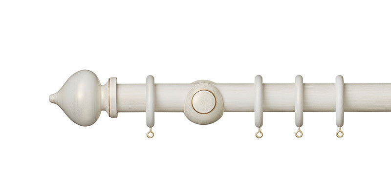 Hallis Museum 35mm Cream and Gold Curtain Pole Florence Finial