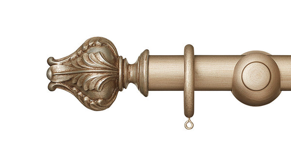 Hallis Museum 35mm Satin Oyster Curtain Pole Vienna Finial