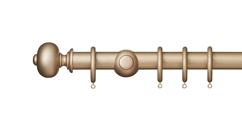 Hallis Museum 35mm Satin Oyster Curtain Pole Parham Finial